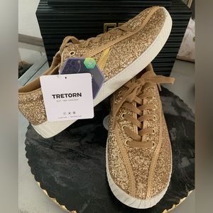 NWT TRETORN GOLD NYLITE GLITTER SNEAKERS